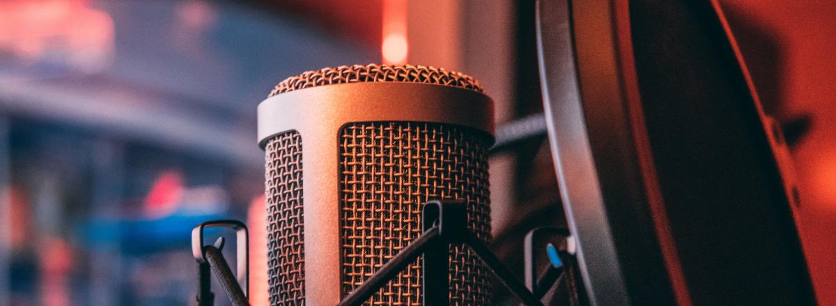 Blick auf ein Mikrofon